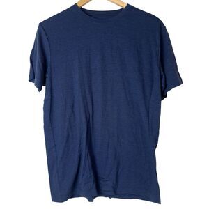 Wool & Prince T Shirt Men Medim 100% Merino Wool SS Crew Neck Tee Layer Blue